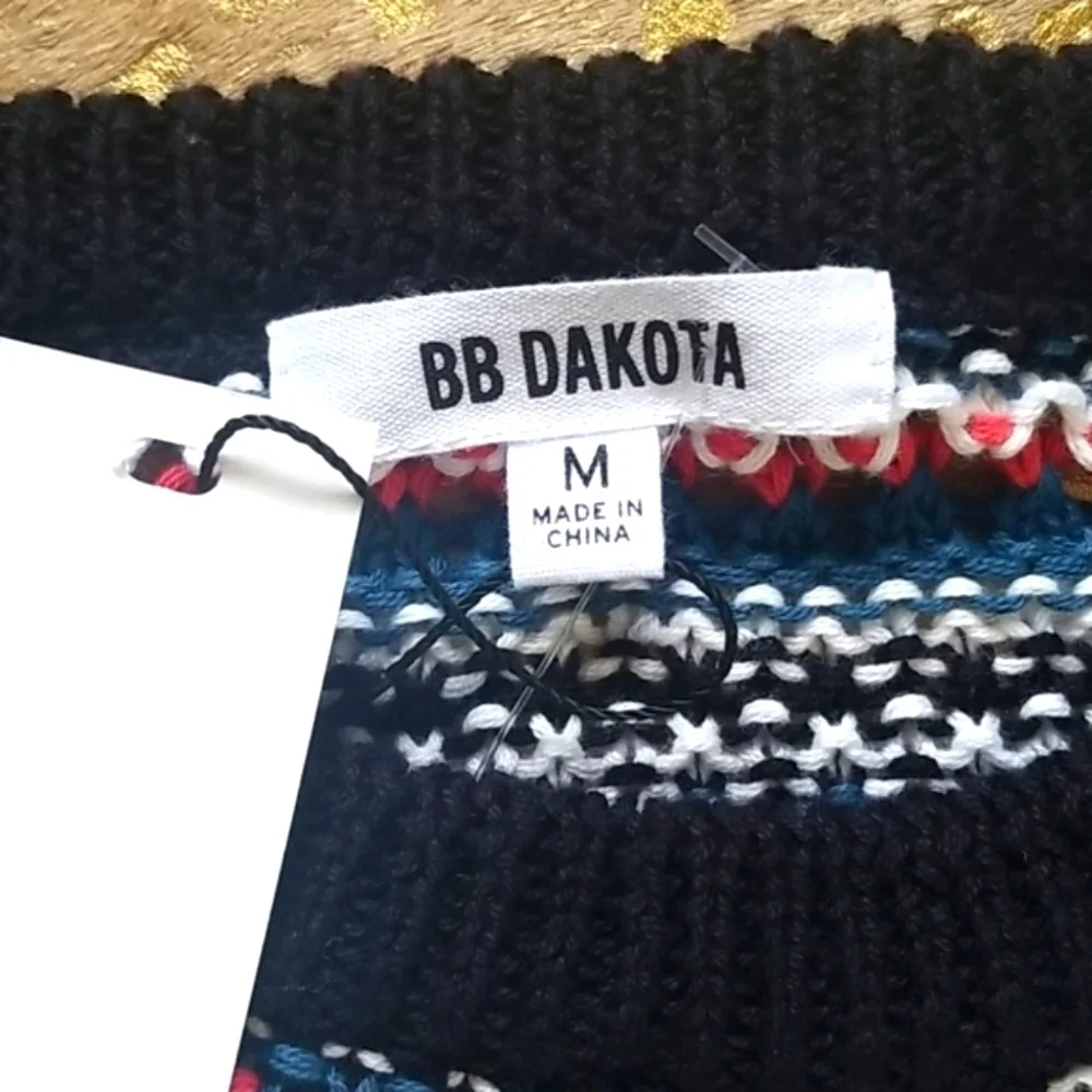 BB Dakota Striped Open Knit Crew Neck Sweater - Picture 3 of 10